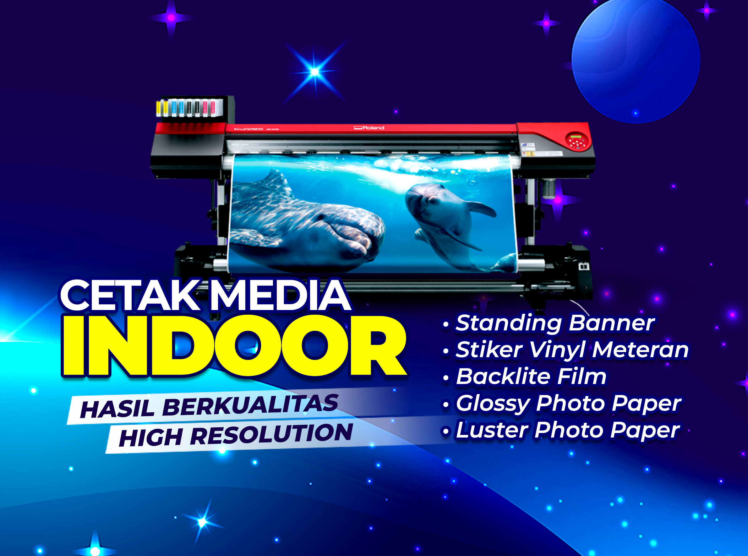 Cetak Media Indoor ( Stiker, Photopaper dll )